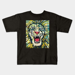 African Lion, Anima African Art Kids T-Shirt